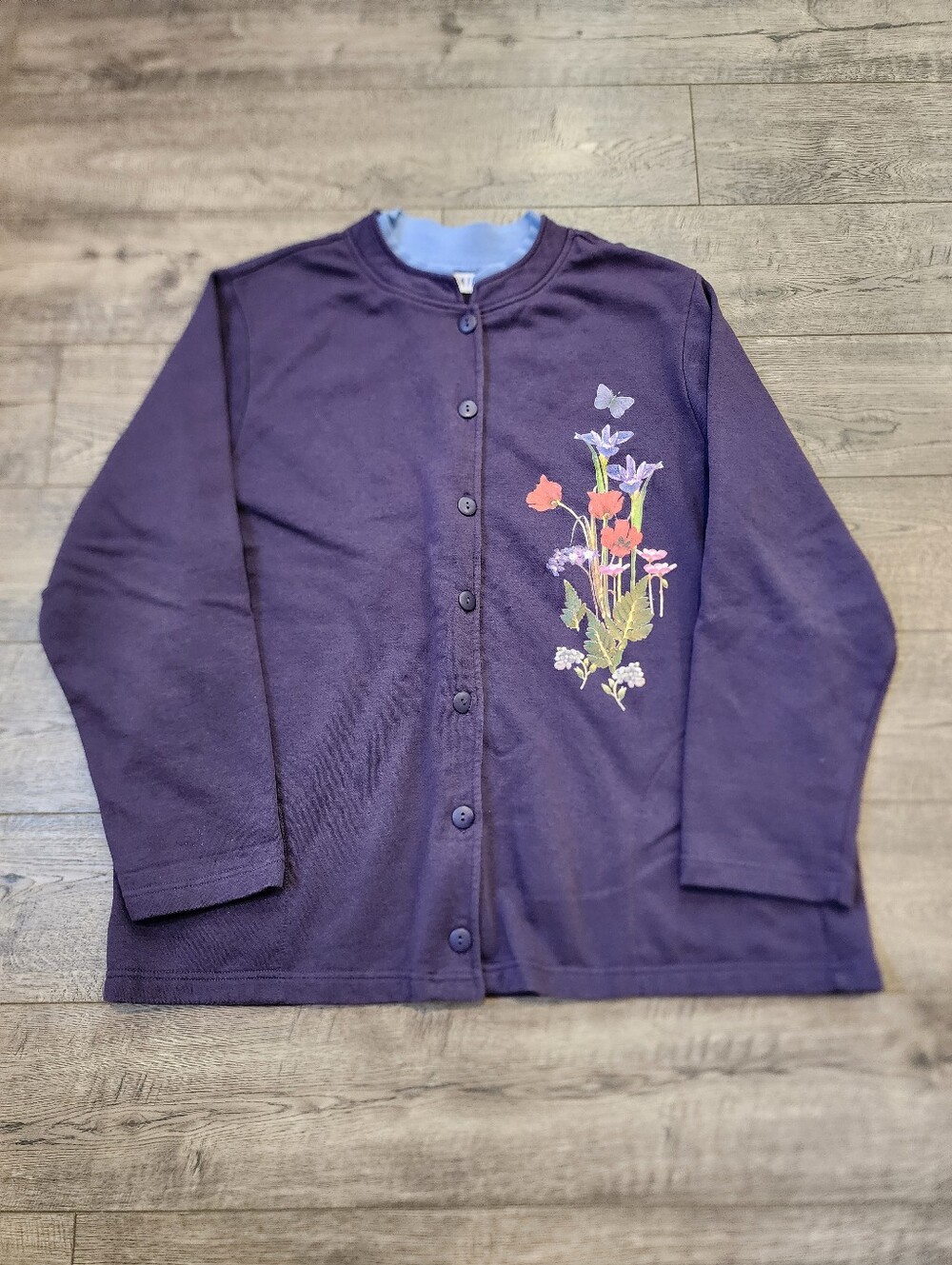 VTG Blair Women Cardigan Sweater Sz XL Floral Button-Up Pockets Cottagecore